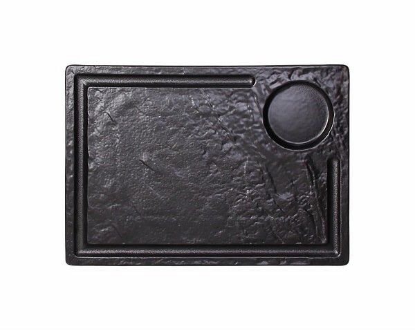 Rectangular Steak Plate 32.8 x 23.5 cm Vulcania Black - Tognana