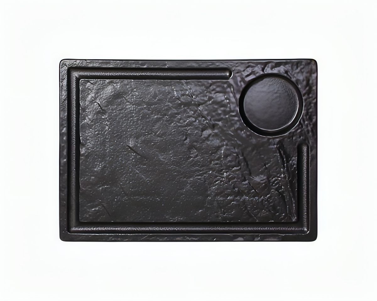 Rectangular Steak Plate 32.8 x 23.5 cm Vulcania Black - Tognana
