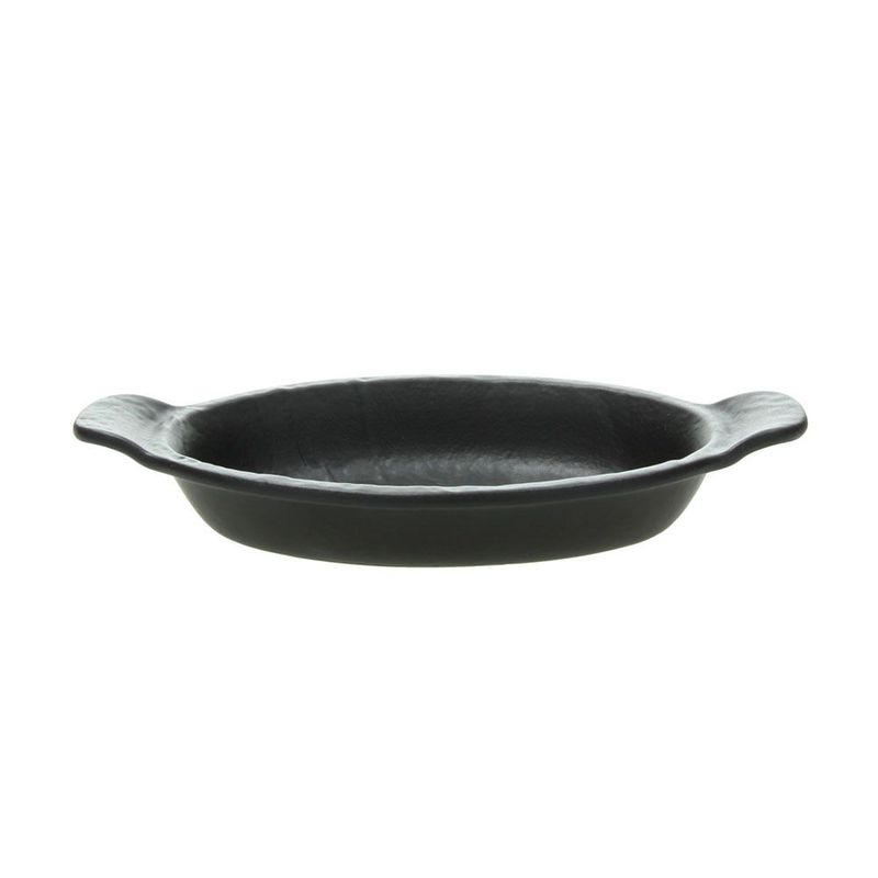 Oval Oven Dish with 2 Handles 23.5 cm Vulcania Black - Tognana