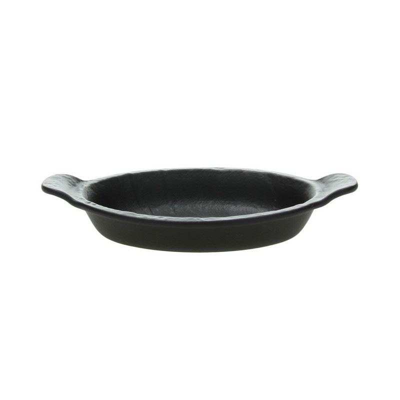 Oval Oven Dish with 2 Handles 20.5 cm Vulcania Black - Tognana