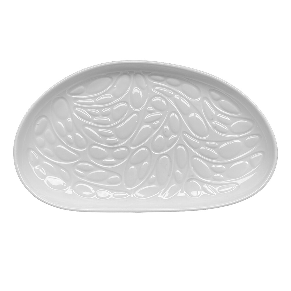 Piatto ovale Cookplay lucido porcellana 26x15 cm texture horeca