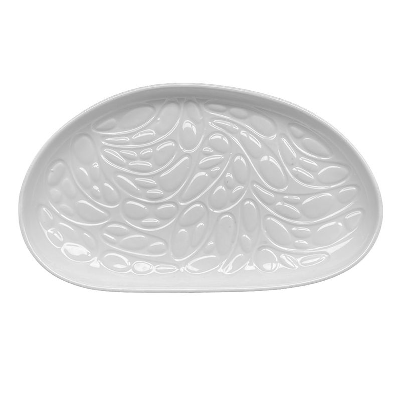 Cookplay glossy porcelain oval plate 26x15 cm textured horeca