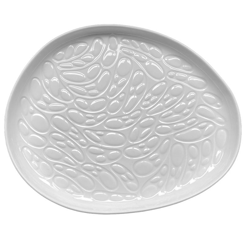 Cookplay glossy porcelain oval plate 29.5x24 cm textured horeca