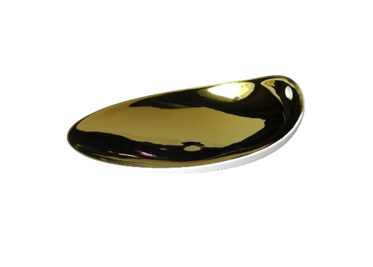 Piattino Cookplay porcellana gold 14x11 cm finger food horeca