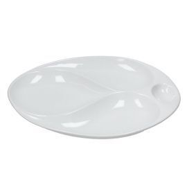 Oval Plate with 4 Compartments 34.5 x 29 cm Party - Tognana