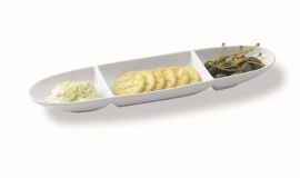Oval Appetizer Tray with 3 Compartments 35.5 x 9 cm Party - Tognana
