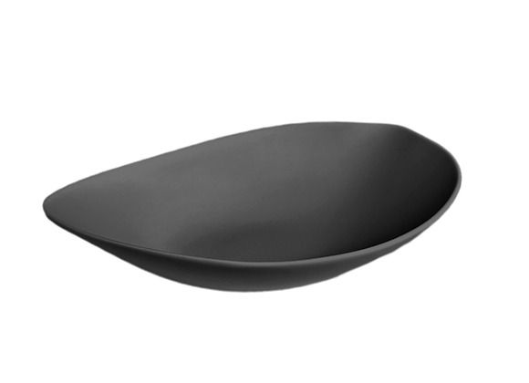 Matte Black Ceviche Bowl 21 X 22 cm Shell Line - Cookplay