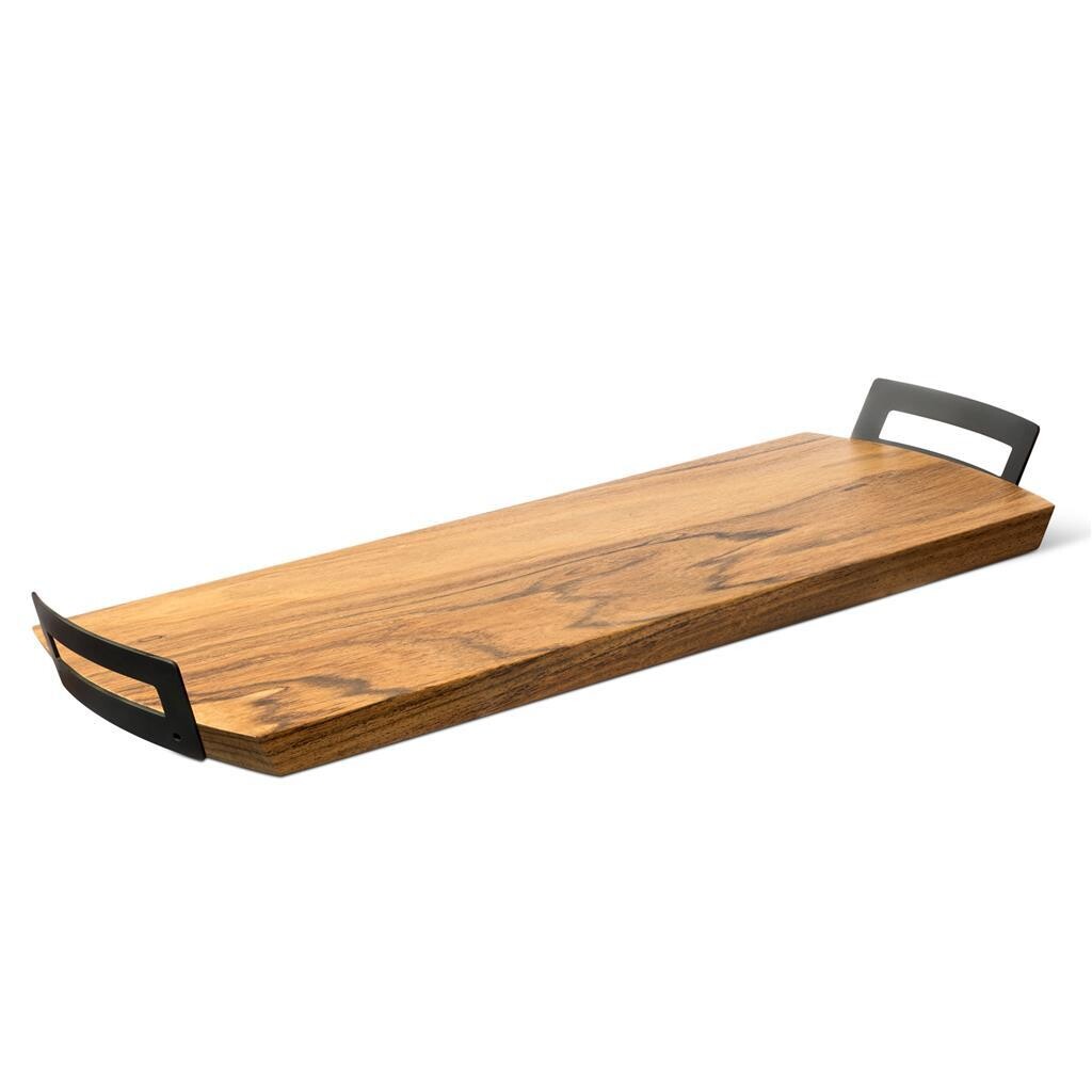 Abert vassoio rettangolare in legno di acacia 50x18 cm con due manici per buffet horeca
