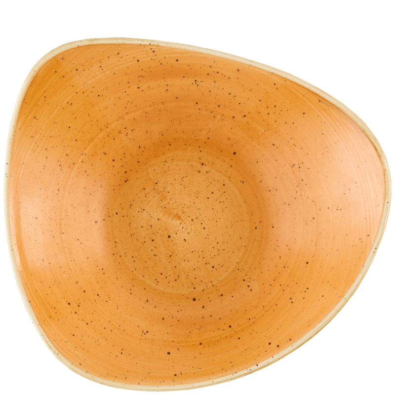 Churchill ceramic triangular bowl Stonecast Tangerine color