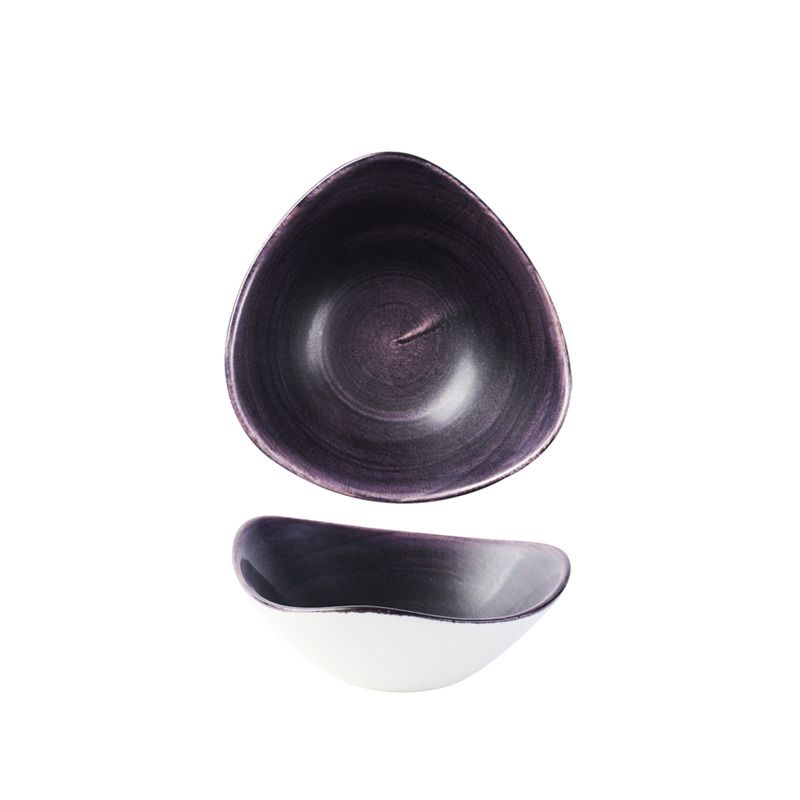 Triangular Bowl 18.5 cm Stonecast Patina Deep Purple - Churchill