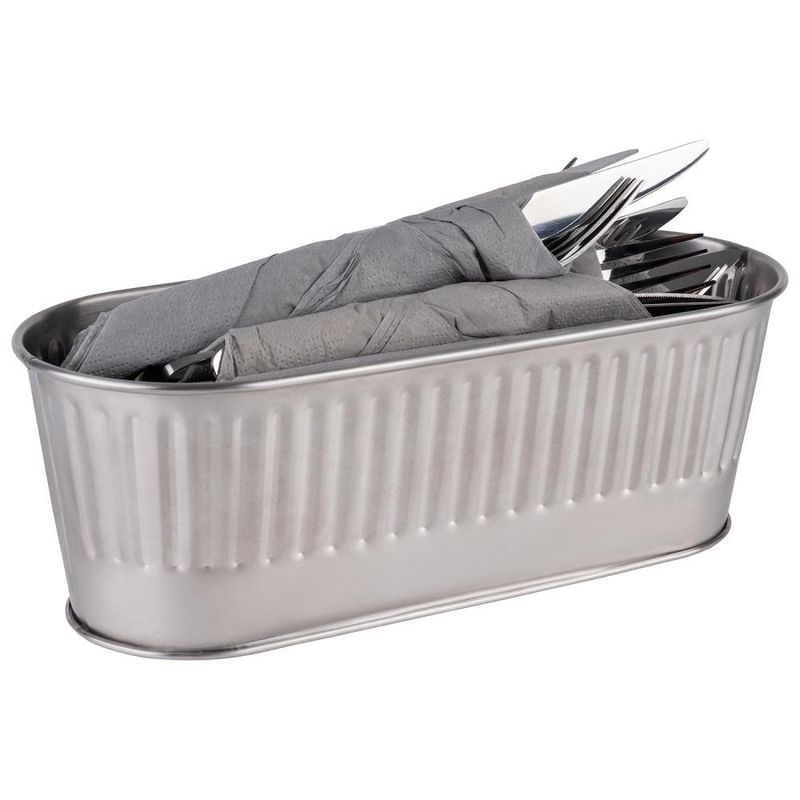 Cutlery Tray "Utensilo" 12 x 29.5 cm Silver - APS