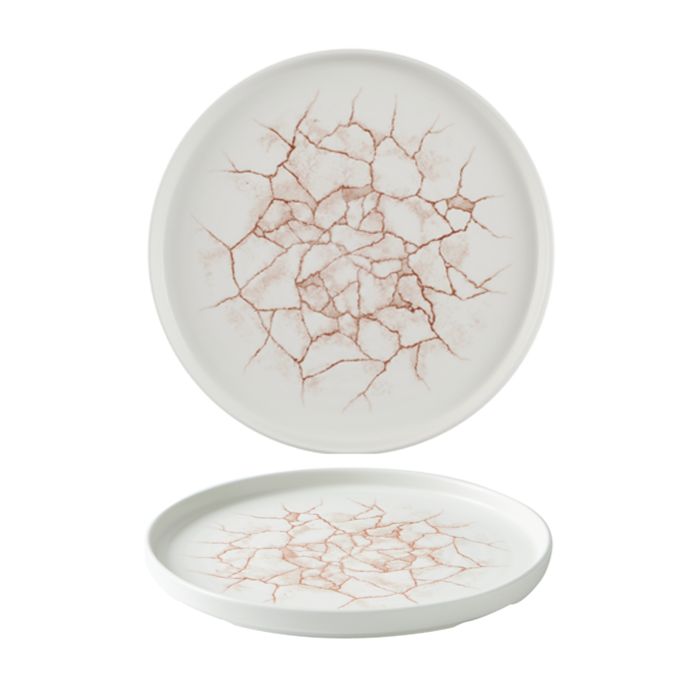Plate with Vertical Rim 26 cm Studio Prints Kintsugi Coral - Churchill