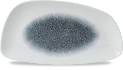 Geometric Plate 35 x 18.5 cm Studio Prints Raku Topaz Blue - Churchill