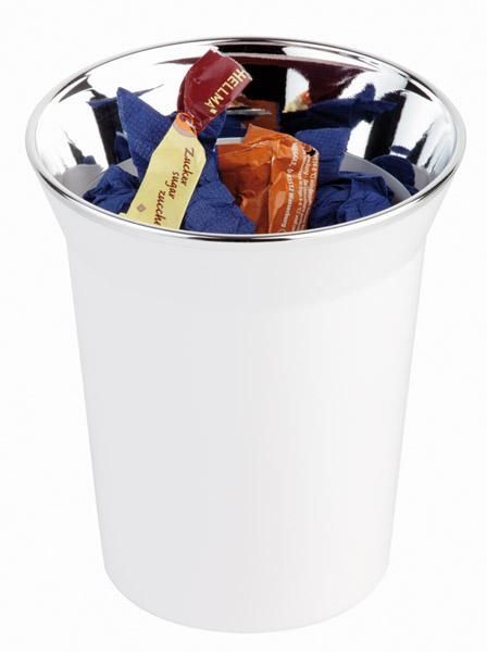 Table Trash Can "Top Chrome" 13 cm White - APS