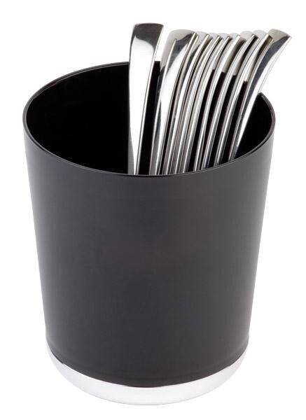 Cutlery Basket/Table Waste Bin "Base Chrome" 13 cm Black - APS
