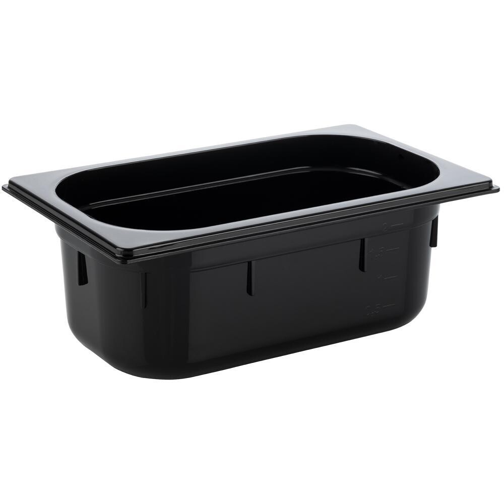 GN Container 1/4 16.2 x 26.4 cm 2.5L Black - APS