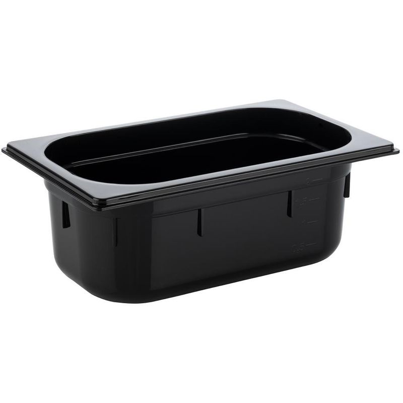 GN Container 1/4 16.2 x 26.4 cm 2.5L Black - APS