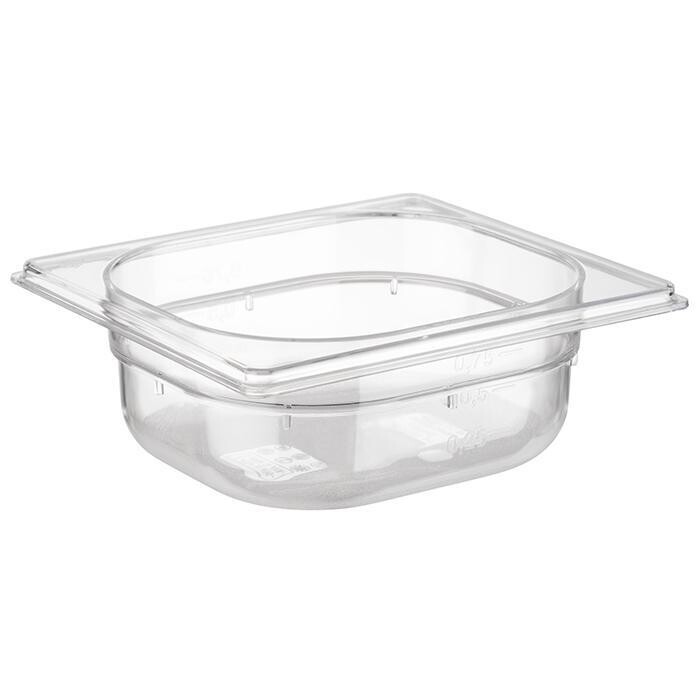 GN Container 1/6 16 x 16 cm 1L Transparent - APS
