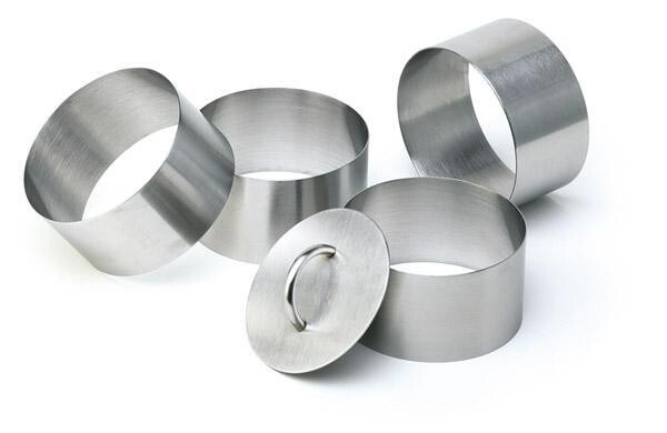 APS set 5 pastry rings 8 cm stainless steel horeca