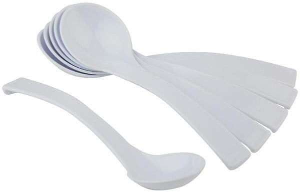 APS set 6 gastronomy spoons 23x6 cm white SAN horeca