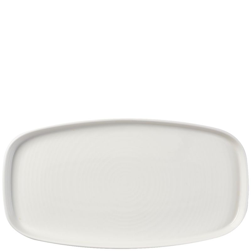 Oblong Plate with Vertical Rim 35 x 18.5 cm Chefs Plates White - Churchill