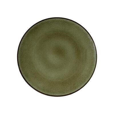 16 cm Saturno Ambitious green porcelain flat plate for professional horeca use