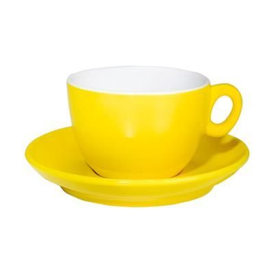 Inker cappuccino cup with saucer 17 cl Luna yellow porcelain horeca