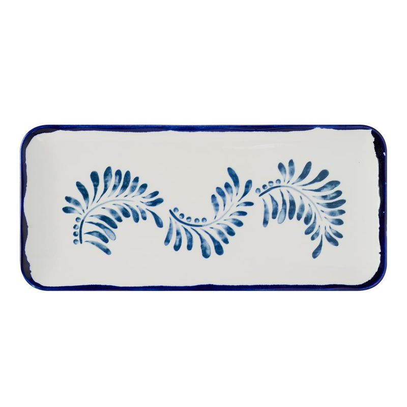 Rechteckiger Organic-Teller 34,6 x 15 x 6 cm Harvest Mediterranean Blau - Dudson