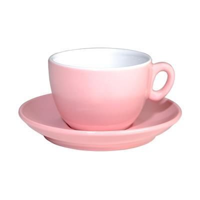 Inker cappuccino cup with saucer 17 cl Luna pink porcelain horeca