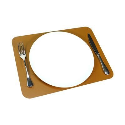 Set of 4 Rectangular Placemats 40 x 30 cm Tan/Black Colour - Tirolix