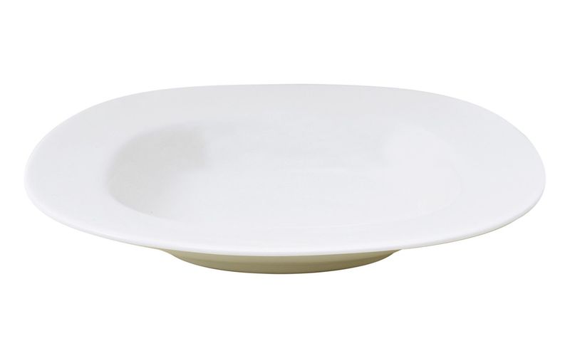 Tiefer Teller mit Fahne 24 x 21 cm Ora White - Sango Hospitality