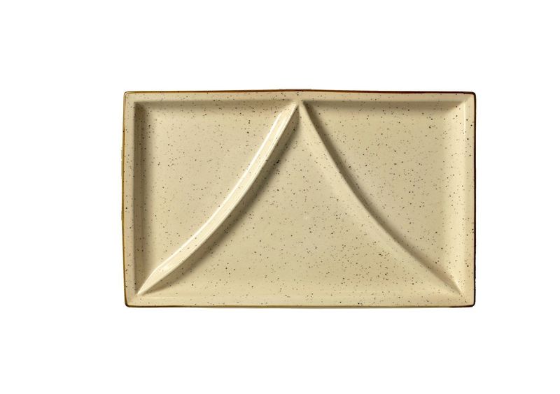 Rechteckige Platte mit 3 Fächern 36,5 x 23 cm Justcolor Cream - Lioness