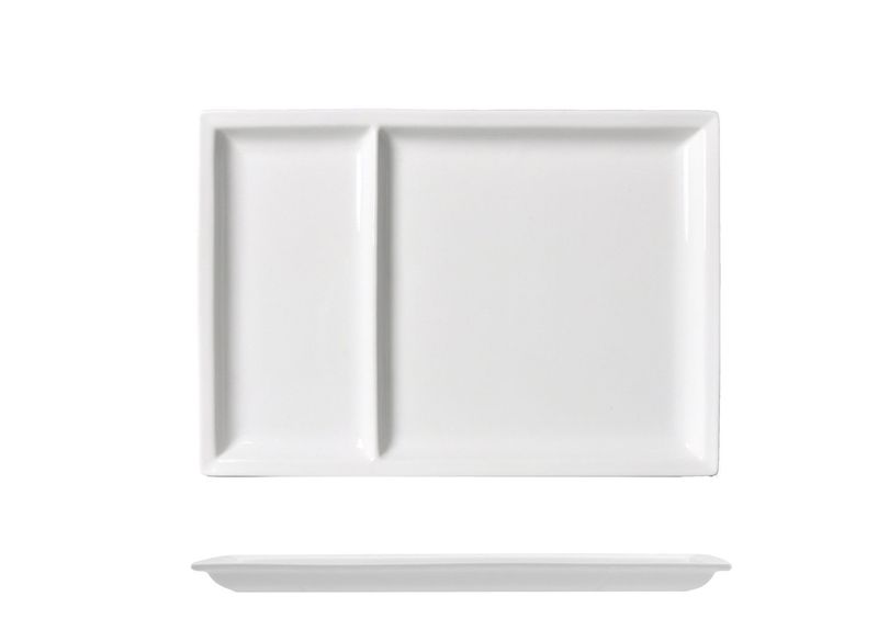 Lioness rectangular plate 31.5x22 cm in white porcelain Justwhite