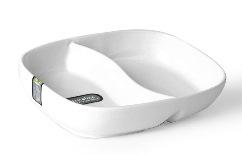 Plate with 2 Compartments 20.3 x 14.2 x 4.3 cm Justwhite - Lioness