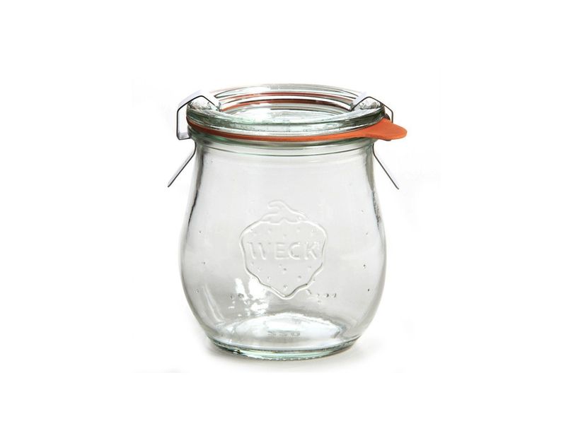Tulpen-Einmachglas mit Deckel, Dichtung und Verschlussklammern 22 cl - Weck