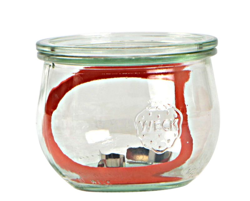 Tulpen-Einmachglas mit Deckel, Dichtung und Verschlussklammern 58 cl - Weck