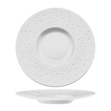 Flat Gourmet Plate 32 cm Moon White - Güral Porselen
