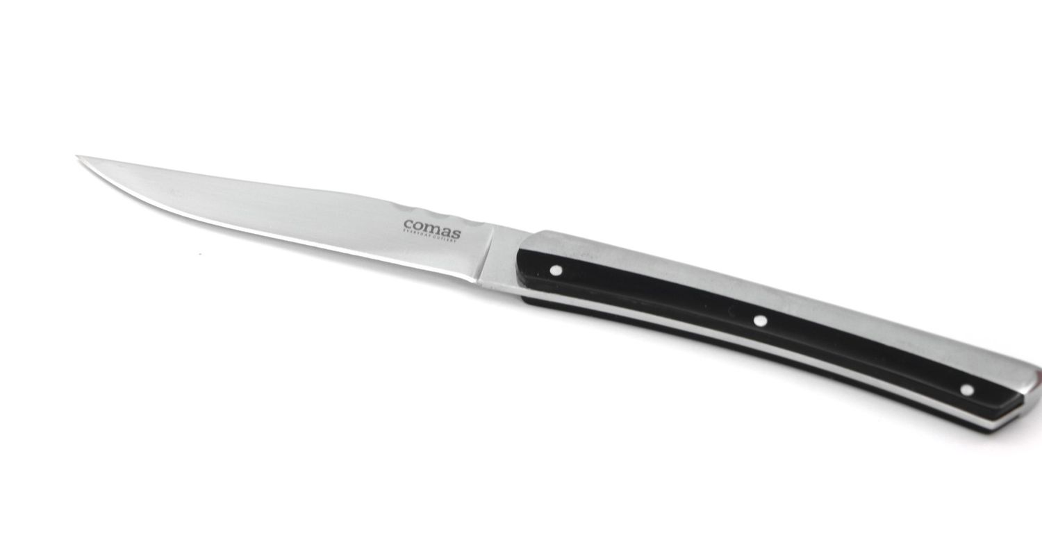 Comas K2 Chuleteros black 22.5 cm steak knife in monobloc stainless steel