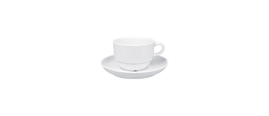 Güral Porselen - Tazza Caffè Impilabile 9 cl Delta Bianco