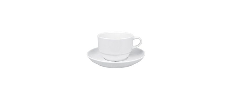 Güral Porcelain - Stackable Coffee Cup 9 cl Delta White