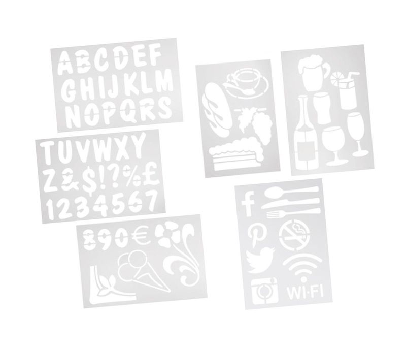 Set of 6 Stencils 22 x 32 cm - Securit