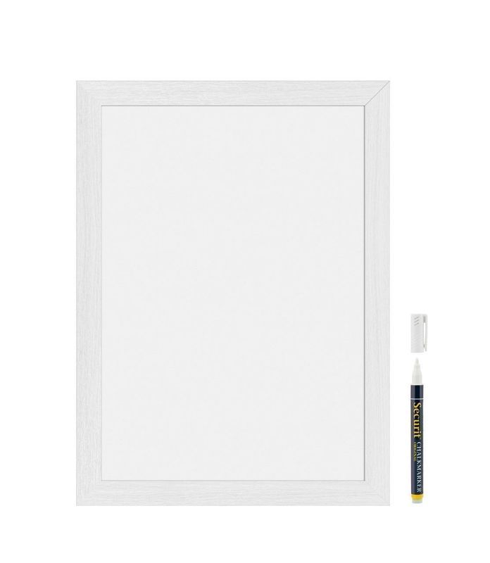 White Wall Board with White Frame 30 x 40 cm - Securit