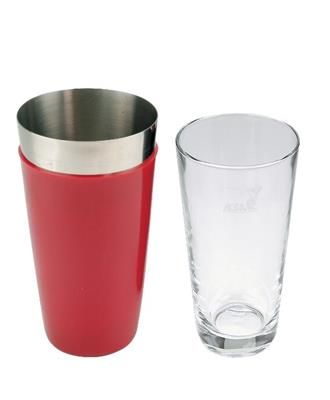 Ilsa Boston shaker Easy 50 cl glass red stainless steel horeca
