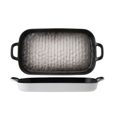 Rectangular Pan with Handles 25.6 X 16 cm Shade Black - Tirolix