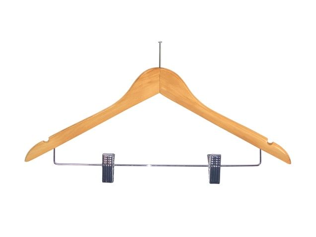 Hanger with Clips and Safety Pin in Light Wood Burlington - Corby