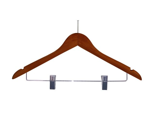 Hanger with Clips and Safety Pin in Dark Burlington Wood - Corby