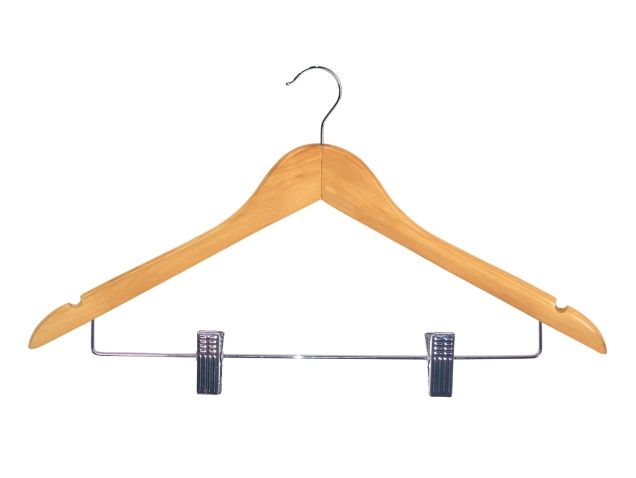 Light Wood Hanger with Clips Burlington - Corby