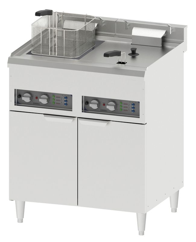 Elektrische Fritteuse mit 2 x 16 l Schrank - Casselin