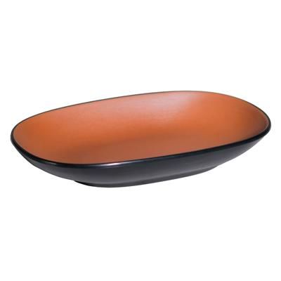 Oval Plate 20 x 13 cm Melamine Bicolor Brown/Black - Tirolix