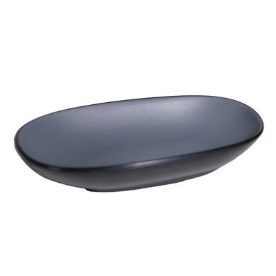 Oval Plate 20 x 13 cm Melamine Bicolor Grey/Black - Tirolix